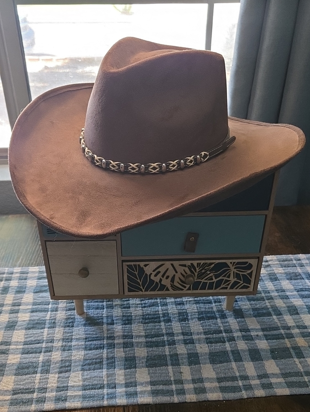 freebird Brown Suede Cowboy Hat with Braided Band